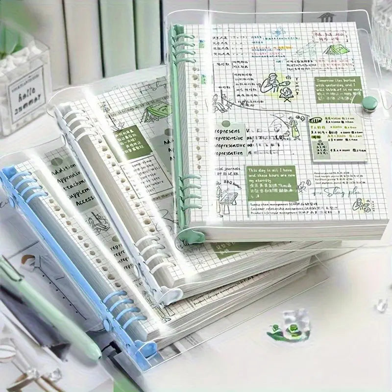 120Pages A5 Clear Soft Cover Notebook with Perforated Pages & Detachable Spiral Binding