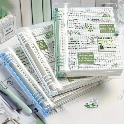 120Pages A5 Clear Soft Cover Notebook with Perforated Pages & Detachable Spiral Binding